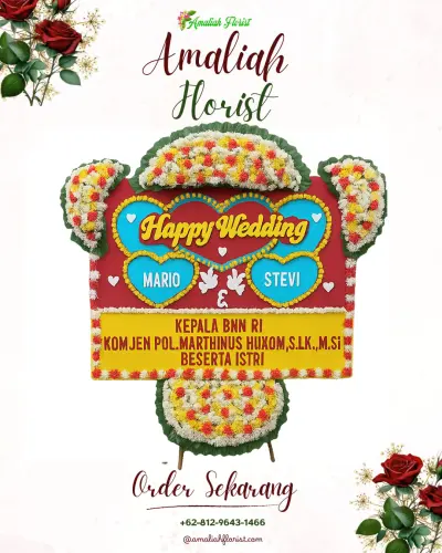 Karangan Papan Bunga Pernikahan di Tumpukrenteng